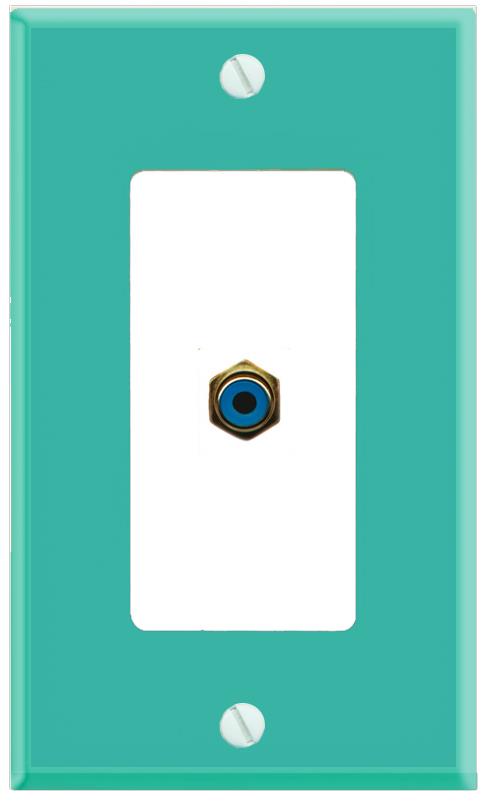 RiteAV RCA-BLUE Wall Plate [Turquoise-White]