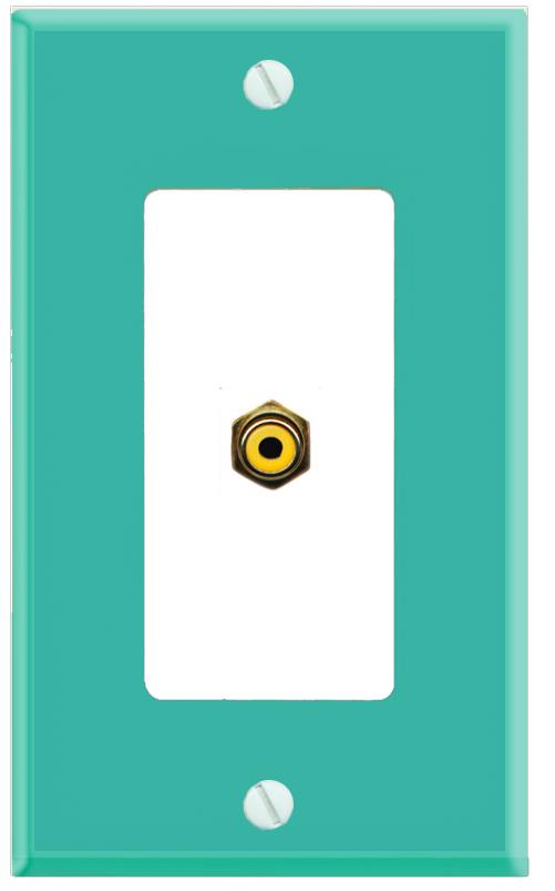 RiteAV RCA-YELLOW Wall Plate [Turquoise-White]