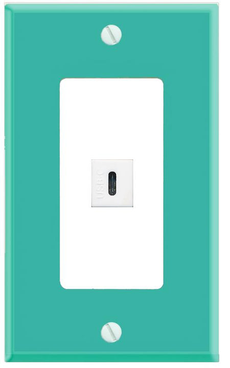 RiteAV USBC Wall Plate [Turquoise-White]