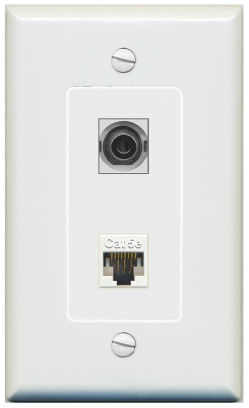 1 3.5mm 1 CAT5E Wall Plate [Gray]