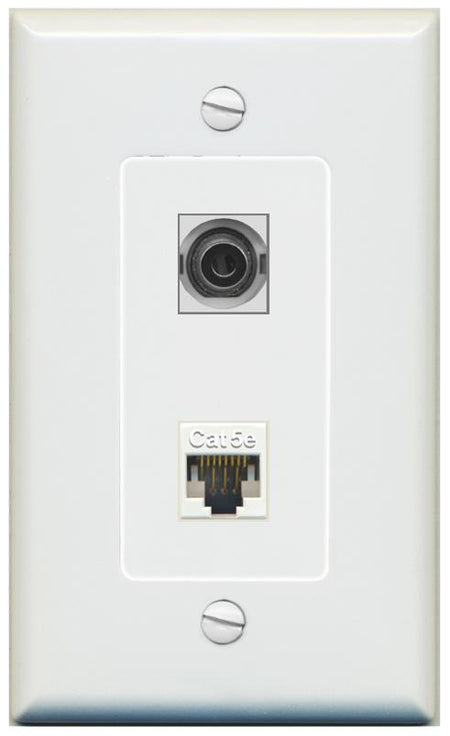1 3.5mm 1 CAT5E Wall Plate [Gray]