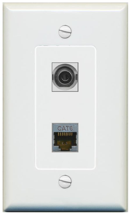 1 3.5mm 1 CAT6-SHIELDED Wall Plate [Gray]