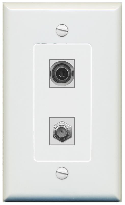 1 3.5mm 1 COAX Wall Plate [Gray]