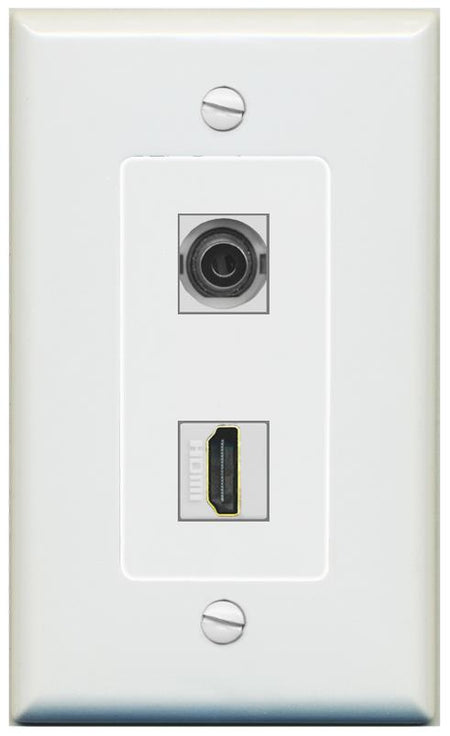 1 3.5mm 1 HDMI Wall Plate [Gray]