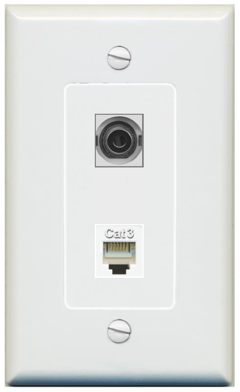 1 3.5mm 1 PHONE Wall Plate [Gray]