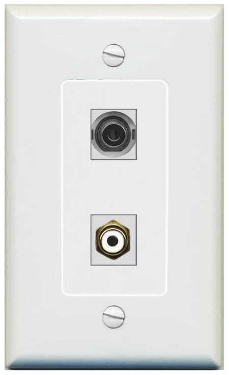 1 3.5mm 1 RCA-WHITE Wall Plate [Gray]