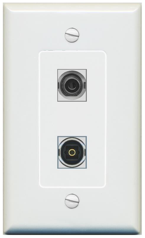 1 3.5mm 1 TOSLINK Wall Plate [Gray]