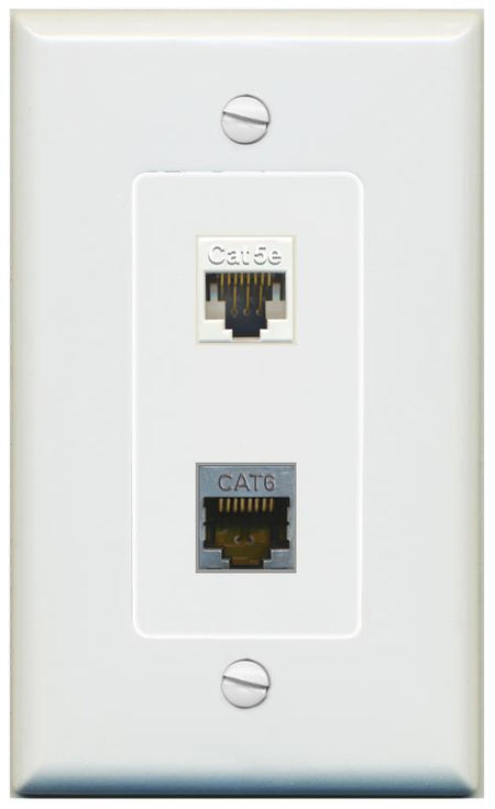 1 CAT5E 1 CAT6-SHIELDED Wall Plate [Gray]