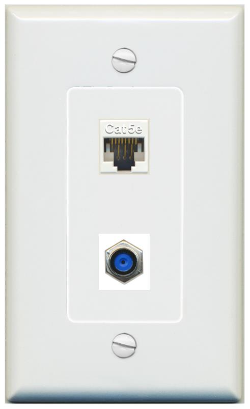 1 CAT5E 1 F81 Wall Plate [Gray]