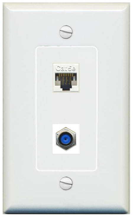 1 CAT5E 1 F81 Wall Plate [Gray]