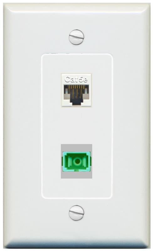 1 CAT5E 1 SC-APC-SX Wall Plate [Gray]