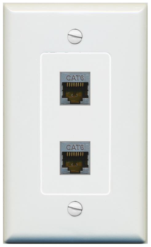 2 CAT6-SHIELDED Wall Plate [Gray]
