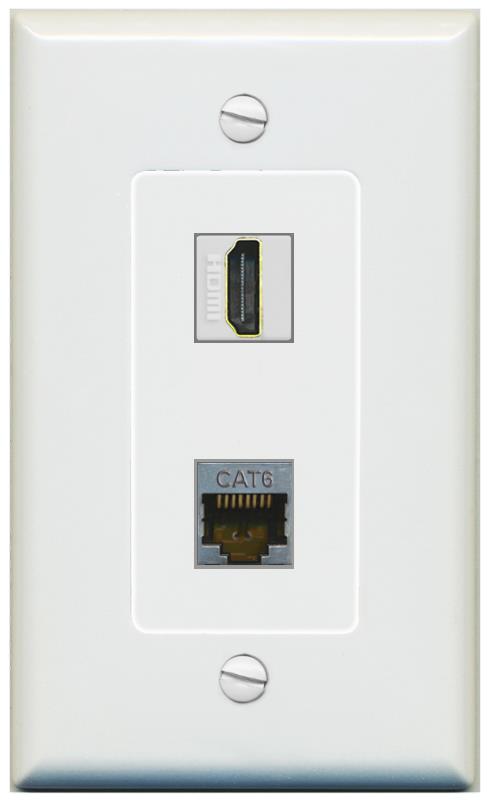 1 CAT6-SHIELDED 1 HDMI Wall Plate [Gray]