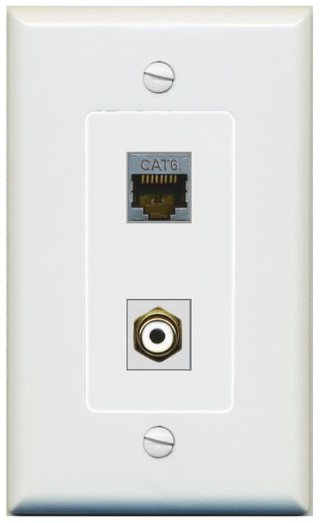 1 CAT6-SHIELDED 1 RCA-WHITE Wall Plate [Gray]