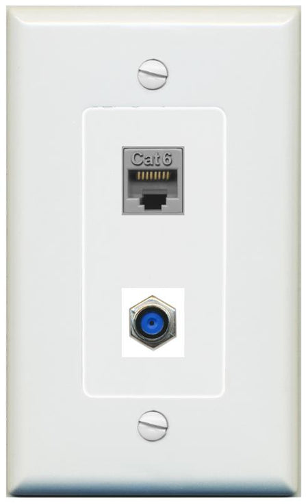 1 CAT6 1 F81 Wall Plate [Gray]