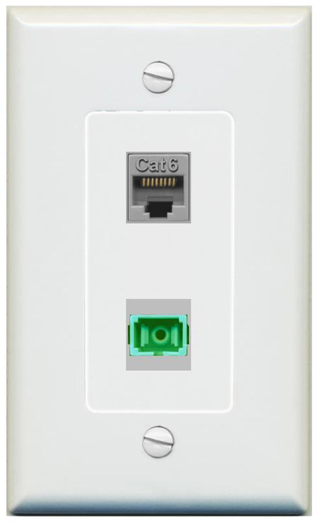 1 CAT6 1 SC-APC-SX Wall Plate [Gray]