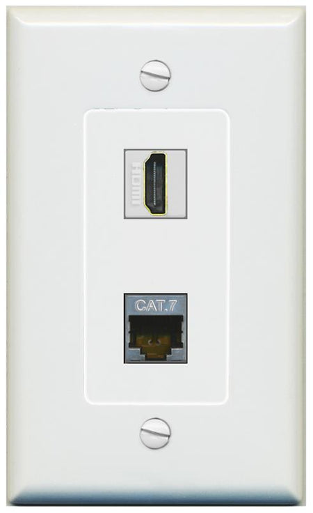 1 CAT7 1 HDMI Wall Plate [Gray]