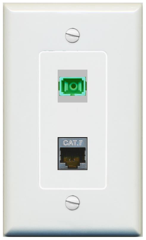 1 CAT7 1 SC-APC-SX Wall Plate [Gray]