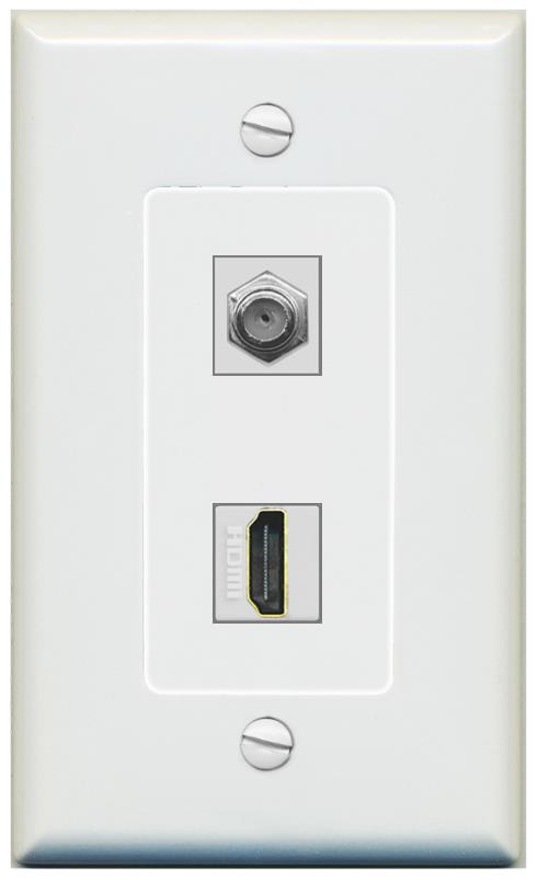 1 COAX 1 HDMI Wall Plate [Gray]