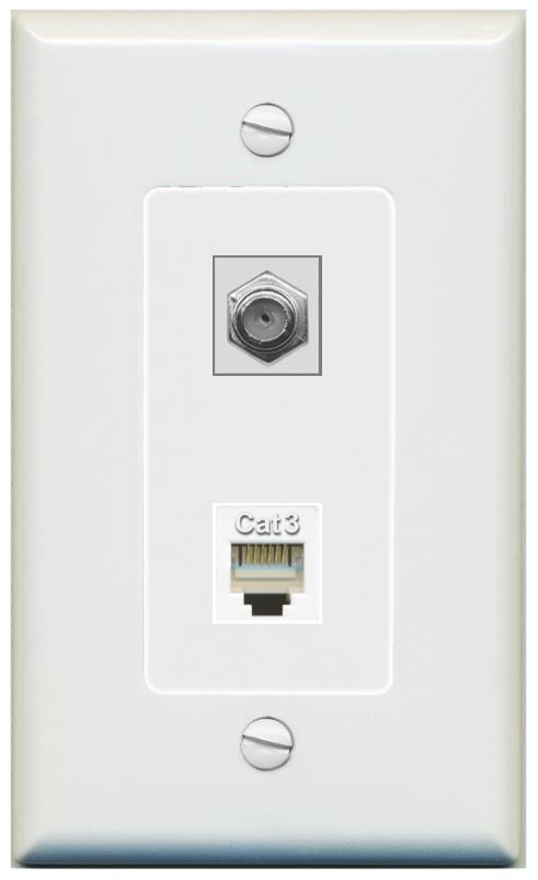 1 COAX 1 PHONE Wall Plate [Gray]