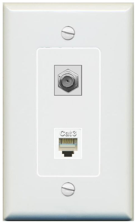 1 COAX 1 PHONE Wall Plate [Gray]