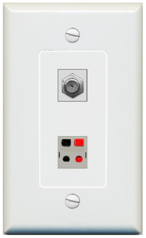 1 COAX 1 SPEAKER Wall Plate [Gray]