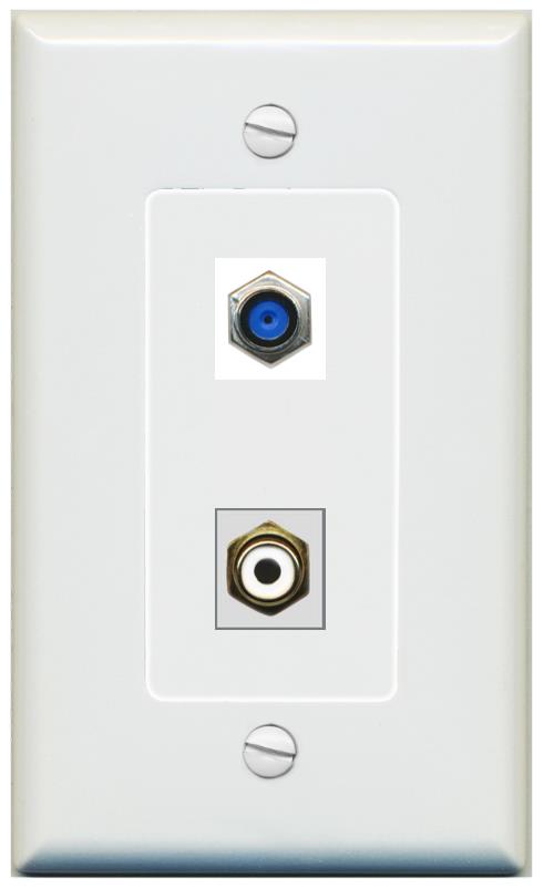 1 F81 1 RCA-WHITE Wall Plate [Gray]