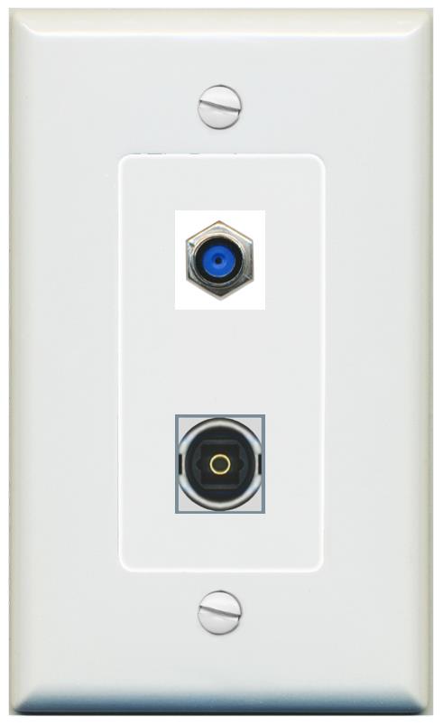 1 F81 1 TOSLINK Wall Plate [Gray]