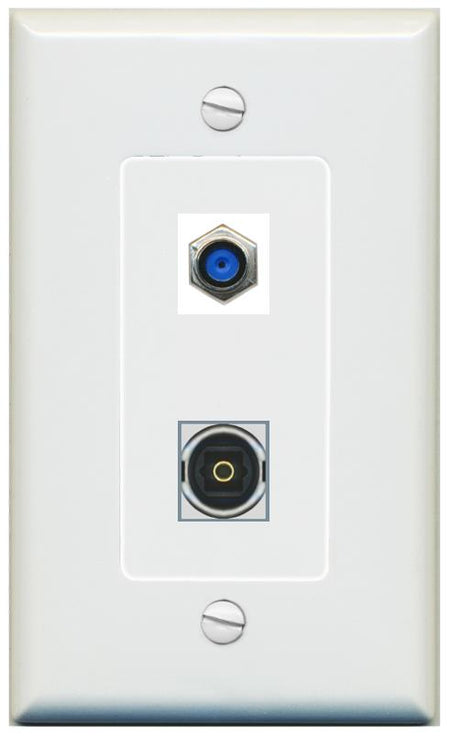 1 F81 1 TOSLINK Wall Plate [Gray]