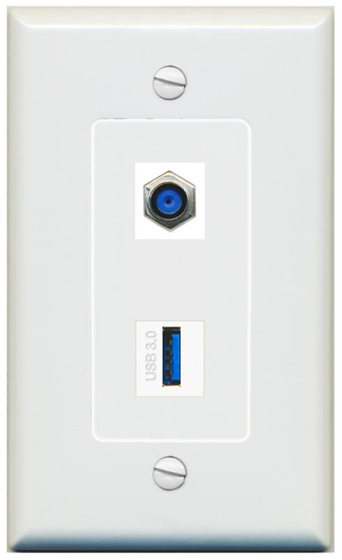 1 F81 1 USB-3 Wall Plate [Gray]