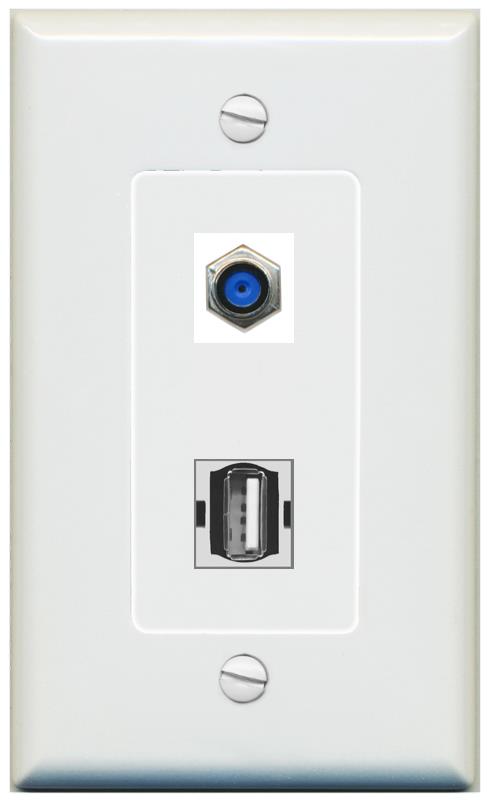 1 F81 1 USB2 Wall Plate [Gray]