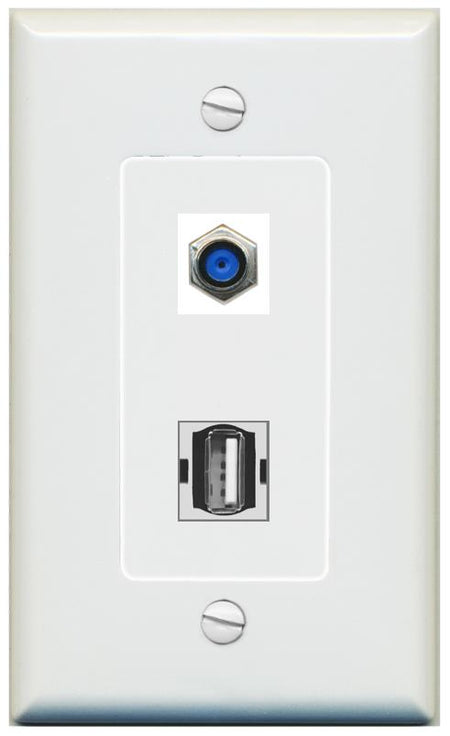 1 F81 1 USB2 Wall Plate [Gray]