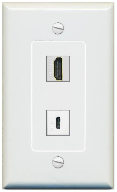 1 HDMI 1 USBC Wall Plate [Gray]