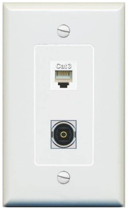 1 PHONE 1 TOSLINK Wall Plate [Gray]