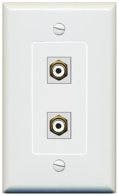 2 RCA-WHITE Wall Plate [Gray]