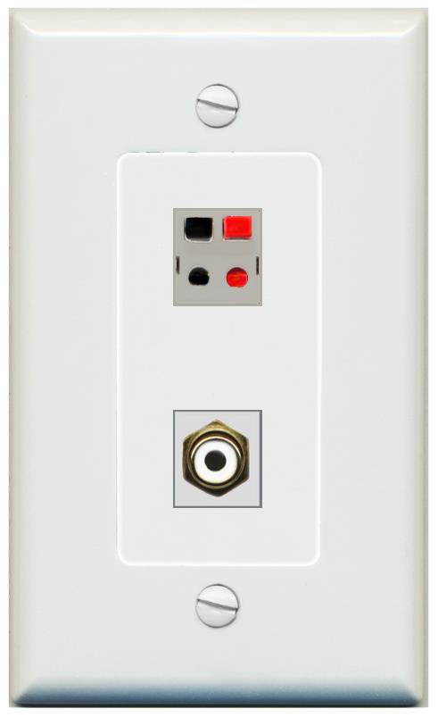 1 RCA-WHITE 1 SPEAKER Wall Plate [Gray]