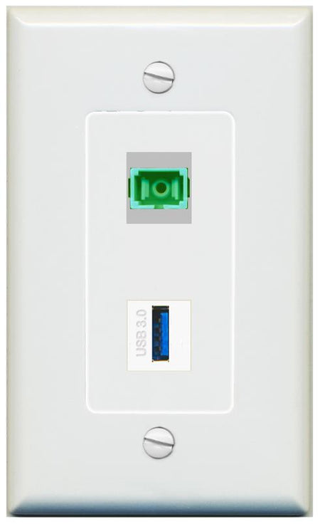 1 SC-APC-SX 1 USB-3 Wall Plate [Gray]