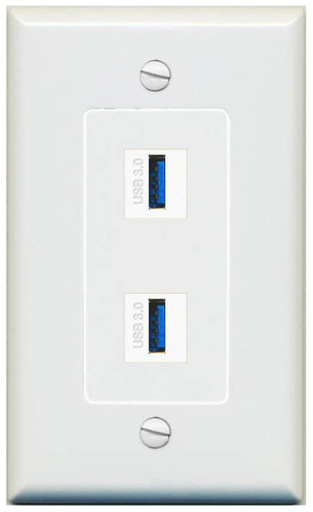 2 USB-3 Wall Plate [Gray]
