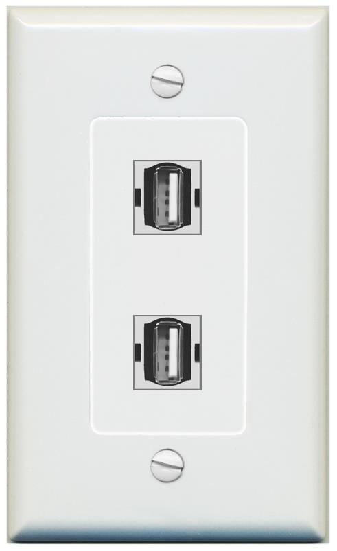 2 USB2 Wall Plate [Gray]