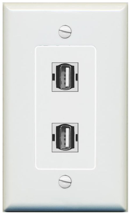 2 USB2 Wall Plate [Gray]