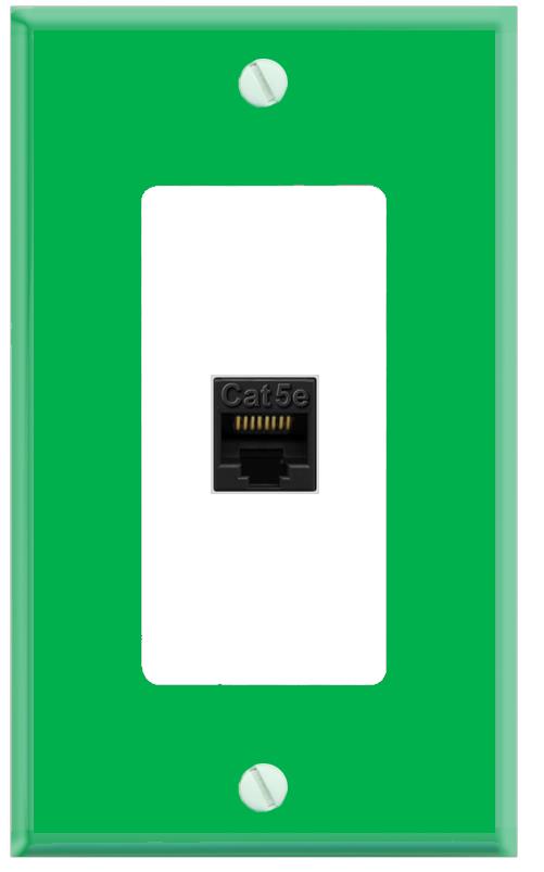 RiteAV CAT5E-BLACK Wall Plate [Green-White]