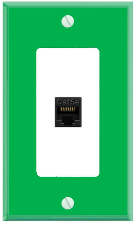 RiteAV CAT5E-BLACK Wall Plate [Green-White]