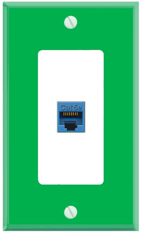 RiteAV CAT5E-BLUE Wall Plate [Green-White]