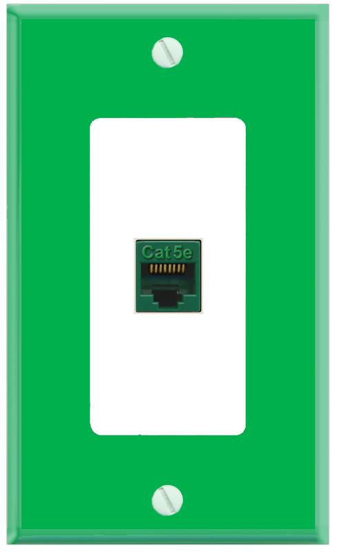 RiteAV CAT5E-GREEN Wall Plate [Green-White]