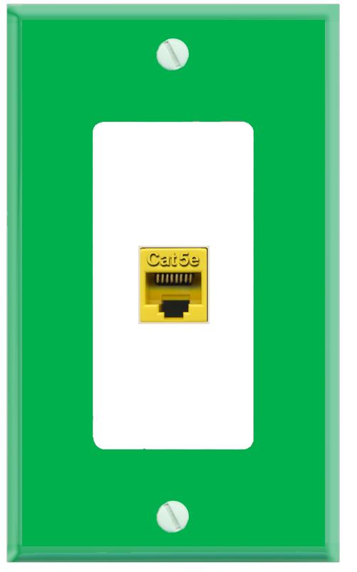 RiteAV CAT5E-YELLOW Wall Plate [Green-White]