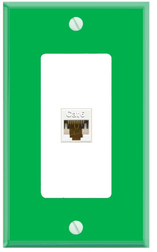 RiteAV CAT6-WHITE Wall Plate [Green-White]