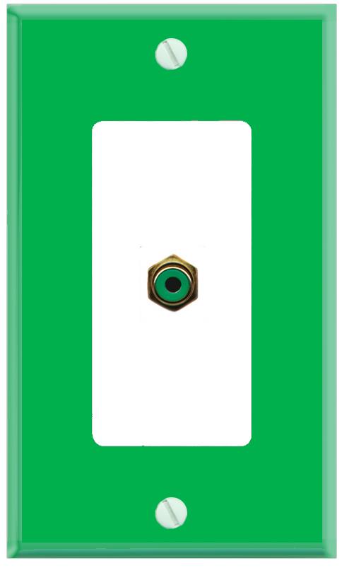 RiteAV RCA-GREEN Wall Plate [Green-White]