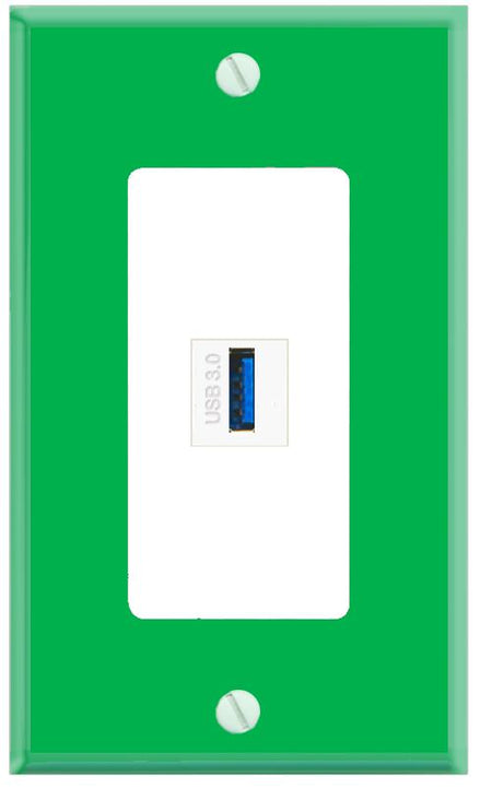 RiteAV USB-3 Wall Plate [Green-White]