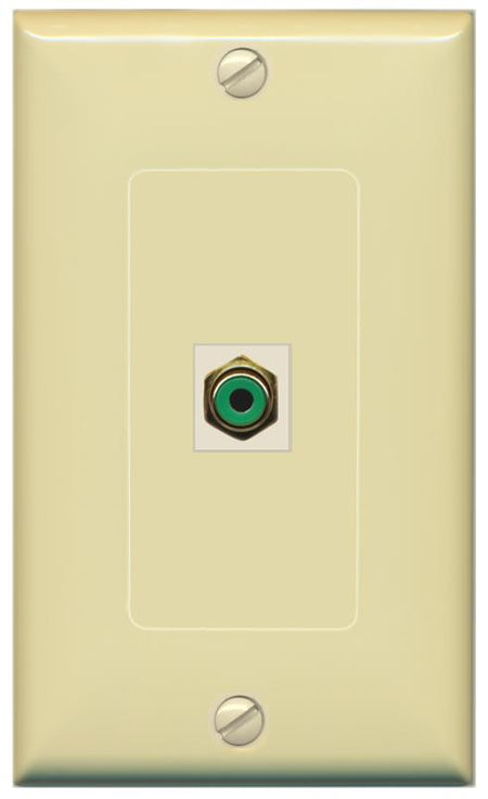 RiteAV -RCA-GREEN Wall Plate [Ivory]