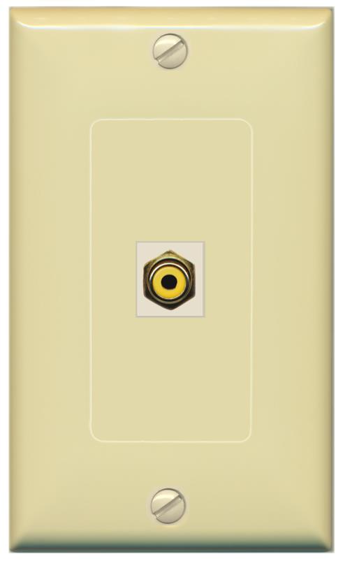 RiteAV -RCA-YELLOW Wall Plate [Ivory]